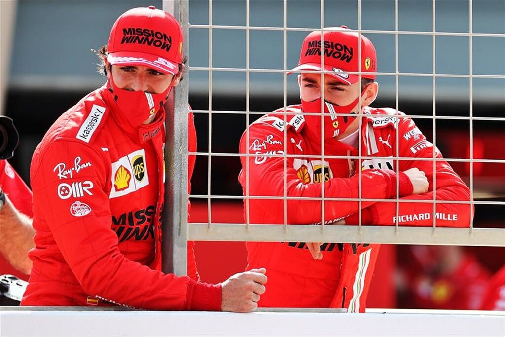 Ferrari F1 drivers Carlos Sainz and Charles Leclerc in 2021.v1