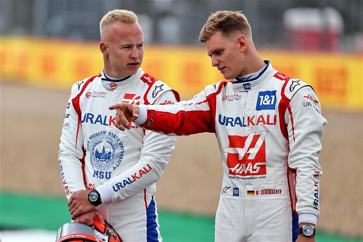 Nikita Mazepin and Mick Schumacher at the 2021 British GP.v1