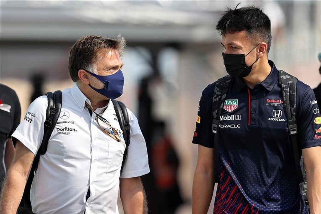 Alex Albon and Williams team principal Jost Capito.v1