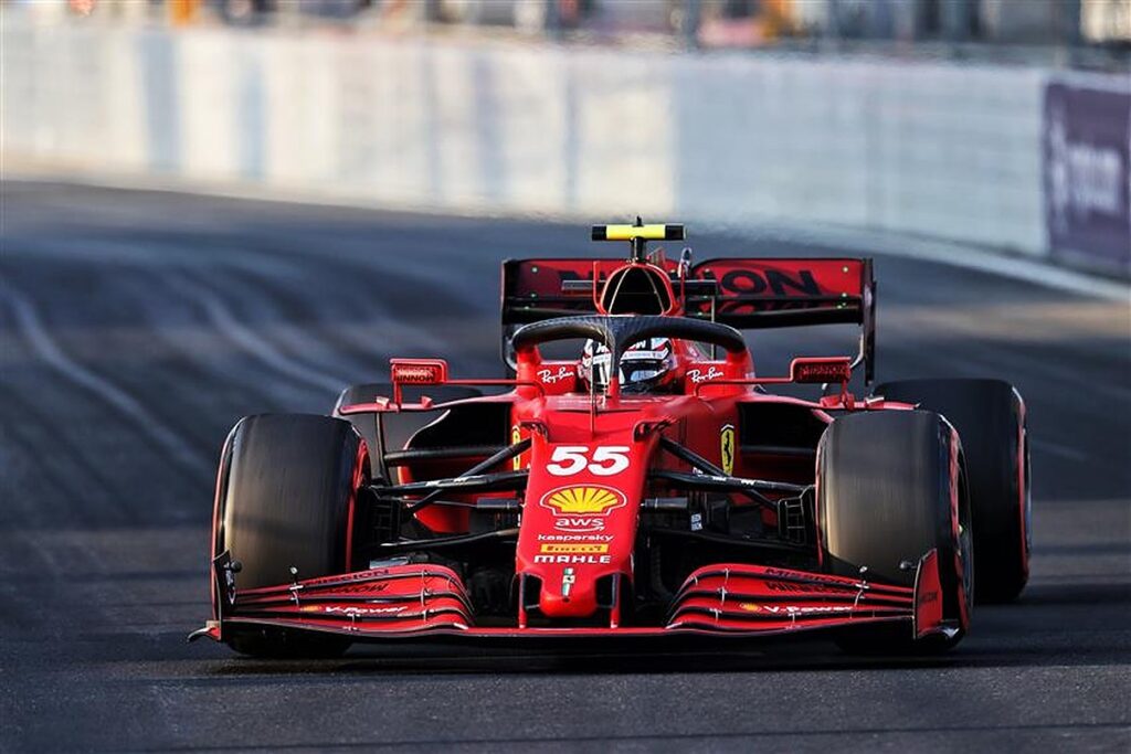 Ferrari driver Carlos Sainz at the 2021 Saudi Arabian Grand Prix.v1