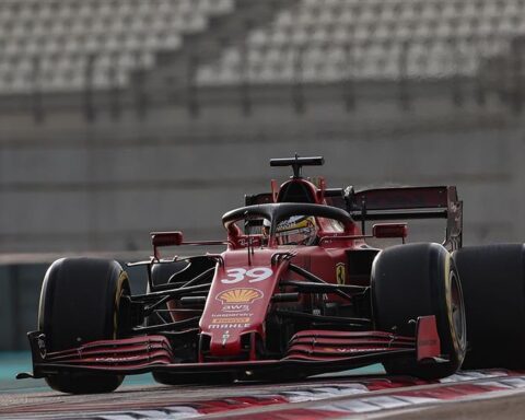 Ferrari's 2022 car in testing at Abu Dhabi.v1