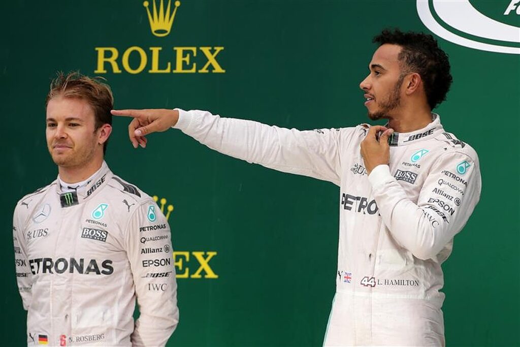 Lewis Hamilton and Nico Rosberg as Mercedes team-mates.v1