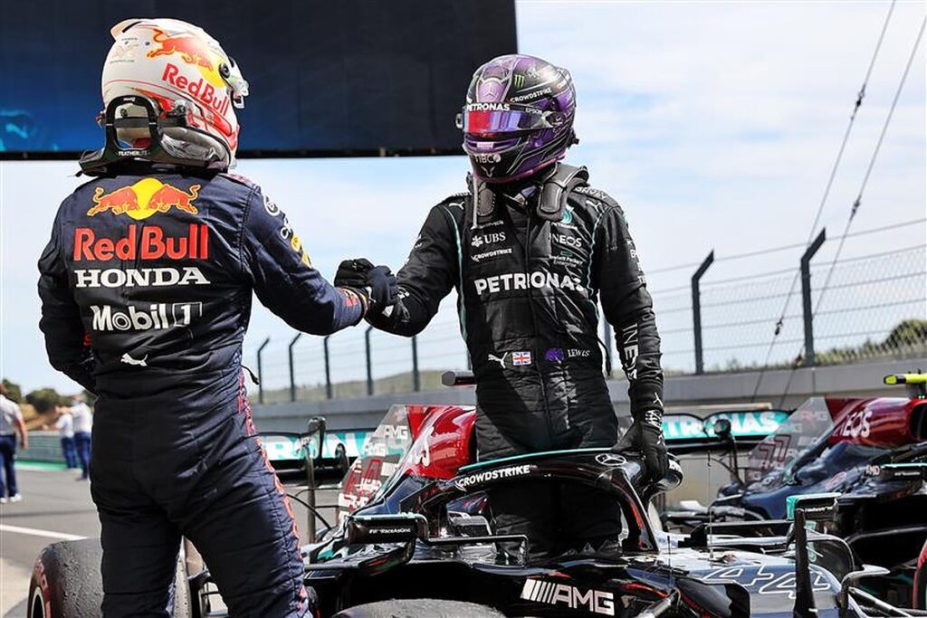 Max Verstappen and Lewis Hamilton in Portugal.v1