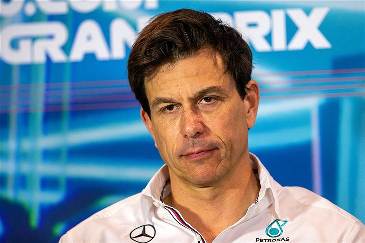 Toto Wolff (GER) Mercedes AMG F1 Shareholder and Executive Director in the FIA Press Conference. Miami Grand Prix, Saturday 7th May 2022. Miami International Autodrome, Miami, Florida, USA..v1