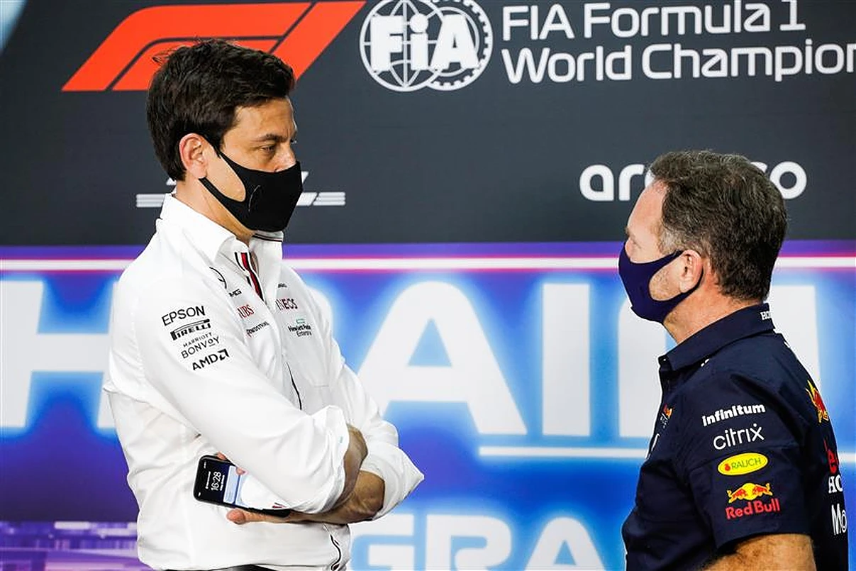 Christian Horner jokes about Toto Wolff